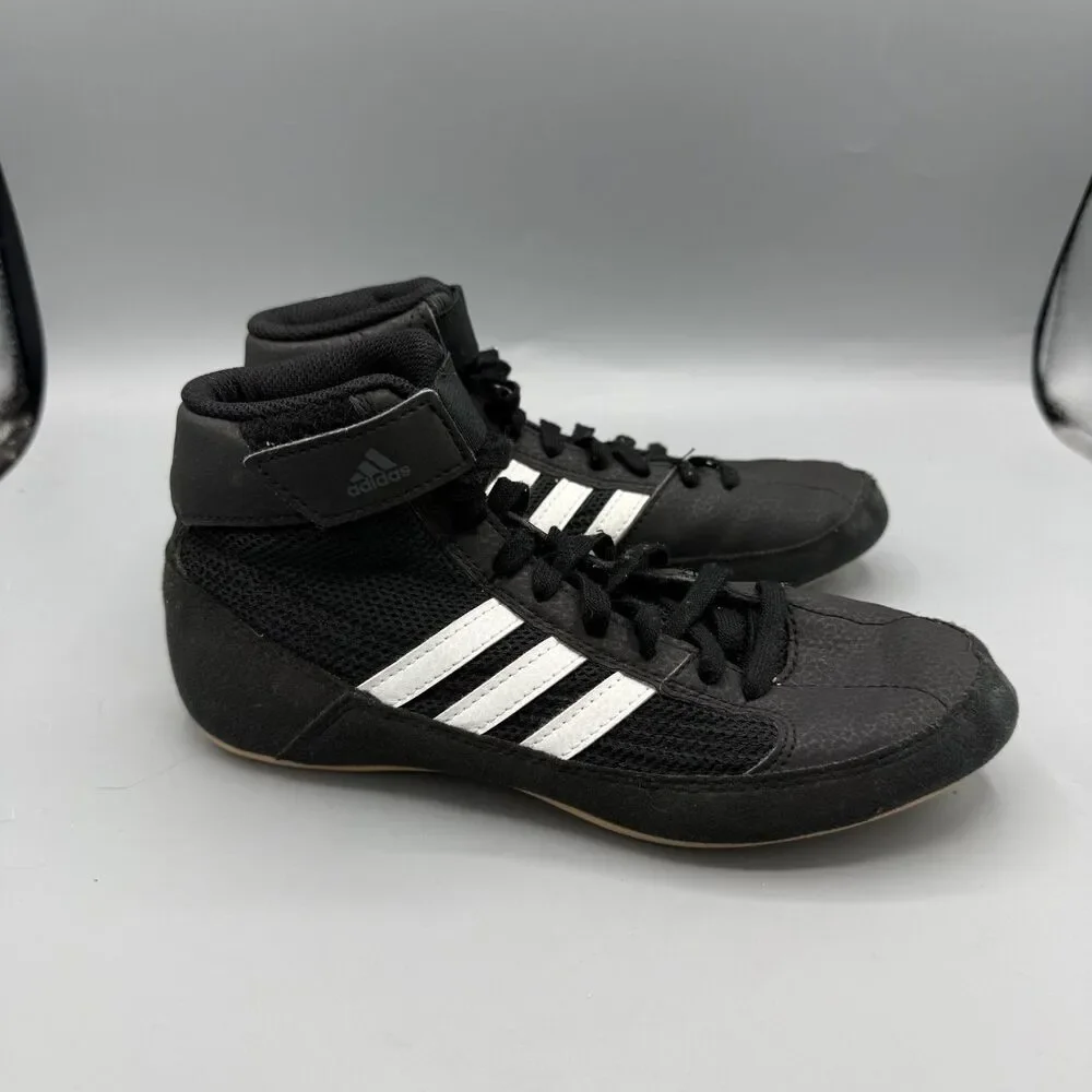 Adidas HVC 2 Wrestling Shoes Sneakers AQ3327 Black White Kids Size 3.5